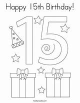 Birthday Coloring Happy 15th Pages Noodle Choose Board Twistynoodle Kids sketch template