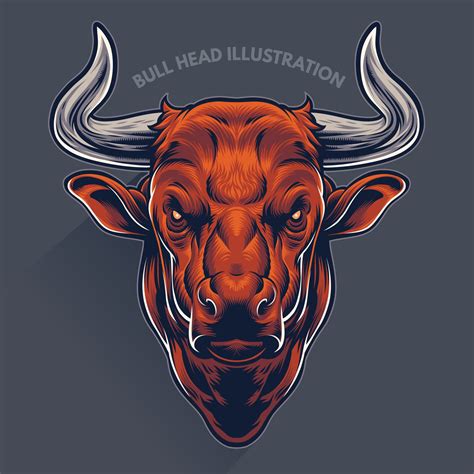 bull head illustration  vector art  vecteezy