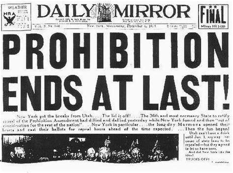 prohibition ends   beltway