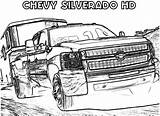 Coloring Pages Chevy Cars Silverado Muscle Chevrolet Pickup Truck Color Horse Chevelle Copo Trailer Template Tocolor sketch template