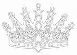 Coloring Princess Pages Crown sketch template