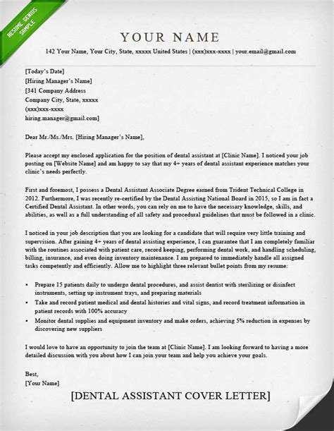 dental assistant  hygienist cover letter examples rg