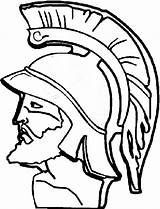 Greek Coloring Helmet Warrior Head Drawing Spartans Pages Michigan State Drawings Template Getdrawings sketch template