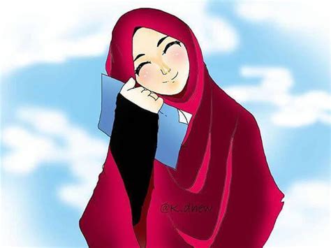 wallpaper hijab animasi keren gambar islami