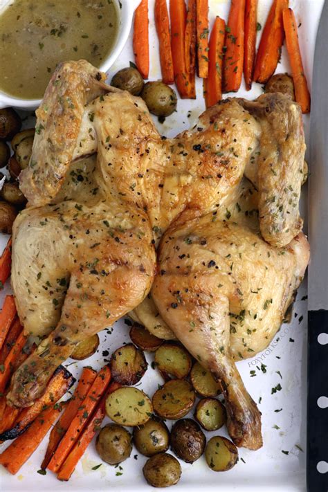 butterflied roast chicken using turbo broiler foxy folksy