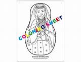 Coloring Matryoshka Sheet Armenian Pdfs Pdf Girl sketch template