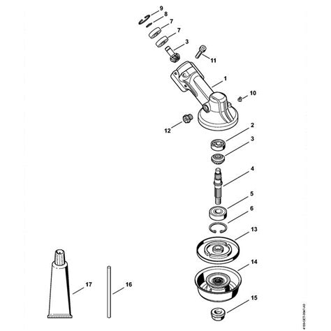 stihl fs  brushcutter fs  parts diagram  gear head