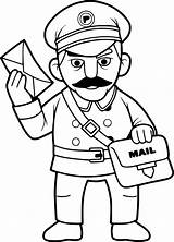 Postman Drawing Mailman Mail Vector Delivered Important Message Clipart Carrier Drawings Paintingvalley Funny Getdrawings Stock sketch template