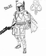 Wars Star Coloring Pages Clone Printable Boba Fett sketch template