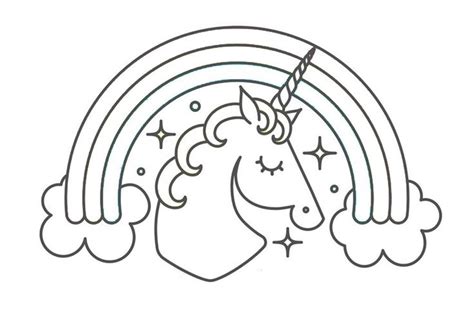 unicorn template  rainbow  printable coloring page
