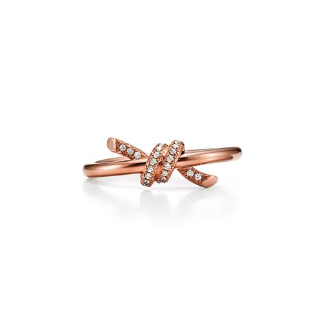 tiffany knot ring in 18k rose gold with diamonds tiffany
