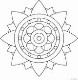 Mandala Easy Coloring Pages Simple Drawing Mandalas Designs Flower Printable Kids Draw Drawings Para Template Blank Colorir Geometric Getdrawings Popular sketch template