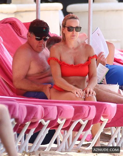 linda holliday and bill belichick enjoy a day at the beach while on holiday in barbados aznude