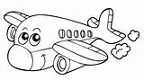 Transportmittel Flugzeug Gesicht Lustigem Avion Malvorlage sketch template