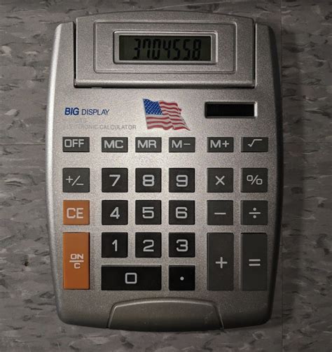 calculator review review big display  digits electronic calculator  american flag