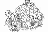 Coloring Cookie House Gingerbread Pages Kids sketch template