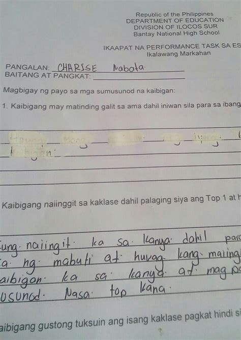 Magbigay Ng Payo Sa Mga Sumusunod Na Kaibigan 1 Brainly Ph