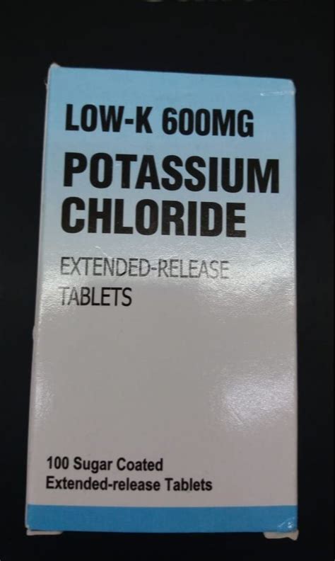 potassium chloride  mg tablet  rs box   pieces potassium chloride tablet