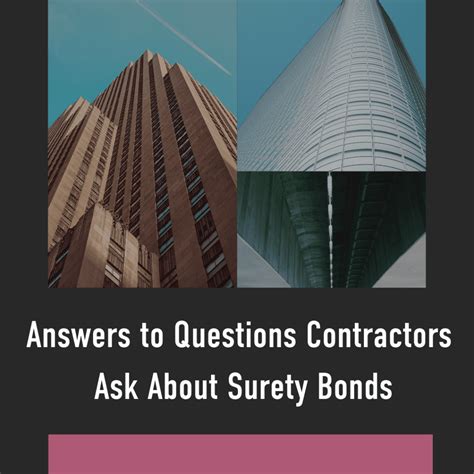 answers  questions contractors   surety bonds
