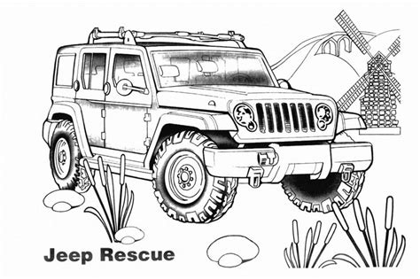 car coloring pages jeep rescue cars coloring pages coloring pages