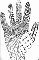 Zen Hand Hands Zentangle sketch template