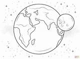Erde Mond Ausdrucken Supercoloring sketch template