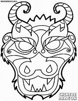 Dragon Chinese Face Drawing Head Coloring Getdrawings sketch template