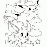Pikachu Pokemon Coloring Pages Eevee Cute Friends Hat Color Colouring Printable Print Go Coloring4free Evoli Games Getcolorings Drawings Ninja Colo sketch template