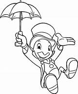 Jiminy Pinocchio Grillo Colorare Parlante Jimminy Pinocho Pepe Walt Cuento Foami Unicorno sketch template