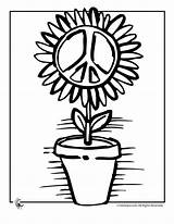 Coloring Peace Pages Sign Printable Flower Power Signs Sheets 70s Adults Cliparts Print Clipart Colouring Kids Girl Adult Clip Flowers sketch template