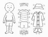 Paper Doll Template Boy Coloring Kids Pages Child sketch template