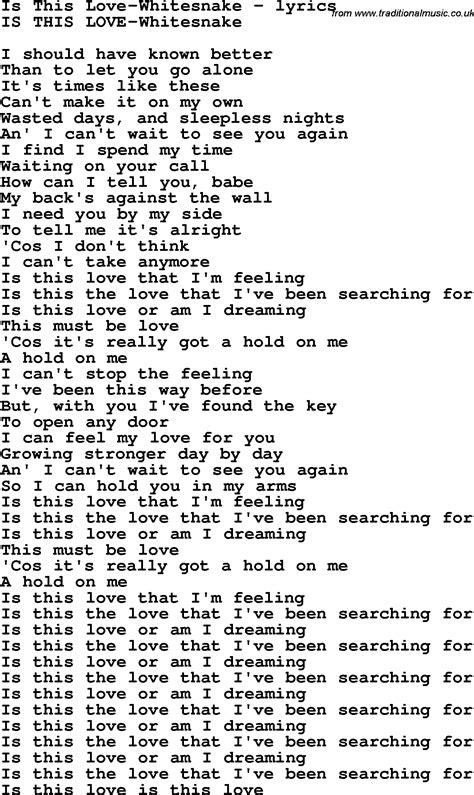 love song lyrics foris  love whitesnake