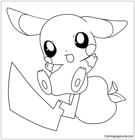 baby pikachu coloring page  printable coloring pages