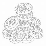 Coloring Donut Pages Donuts Printable Unicorn Template Doodling Pusheen Doodle If Popular Coloringhome sketch template