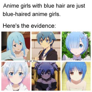 anime girls  blue hair   blue haired anime girls heres