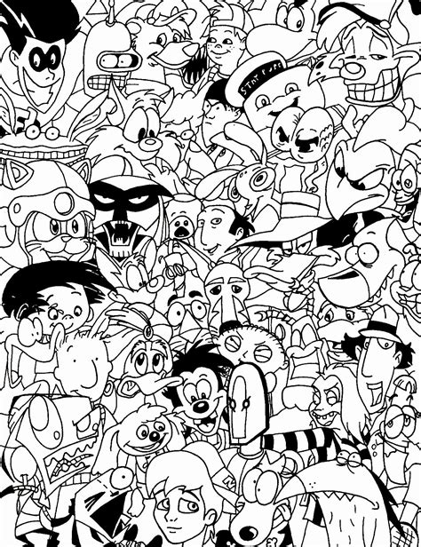 cartoon character coloring page inspirational  cartoon characters
