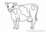 Cow Coloring Pages Printable Animal Kids Cows Farm Cute Holstein Drawing Beef Animals Clipart Color Print Cattle Truck Getdrawings Baby sketch template