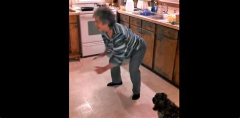 granny goes viral with her hysterical dance moves in the kitchen