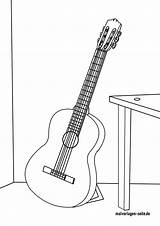 Gitarre Malvorlage Musikinstrument Malvorlagen Ausmalbilder sketch template