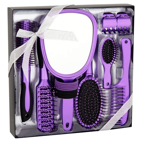 hair brush comb mirror  hair accessories gift set purple  pcs walmartcom