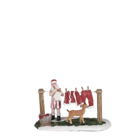 luville kerstdorp miniatuur kerstman s waslijn l12 5 x b8 x h7 5 cm