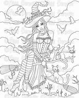 Witches sketch template