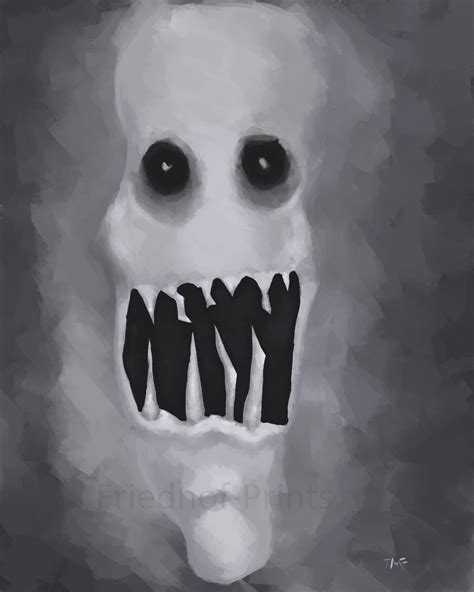 scary face horror digital painting digital art etsy uk