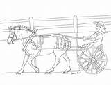 Horse Buggy Carriage Coloring Pages Driving Draft Drawing Pony Single Women Getdrawings Getcolorings Digital sketch template