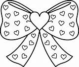 Coloring Hearts Pages Ribbons Getcolorings Bow Color sketch template