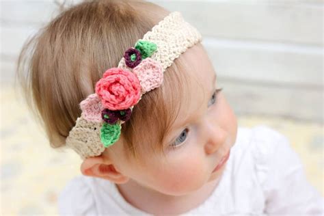 crochet headband pattern flowers    crew