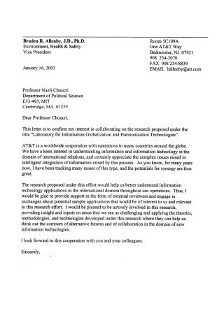 nsf letter  collaboration
