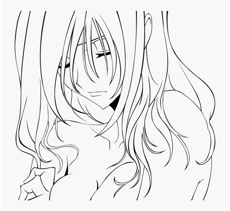 transparent anime lineart png anime girl crying coloring page png