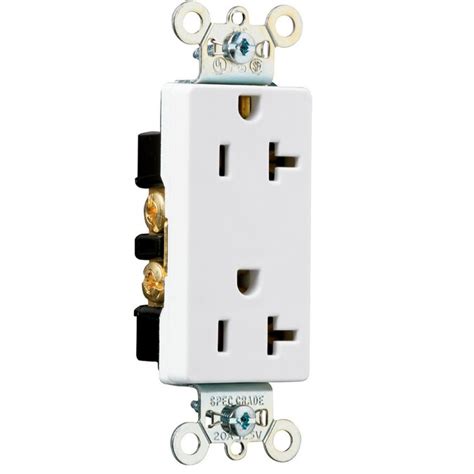 pass seymourlegrand white  amp duplex commercial outlet   electrical outlets