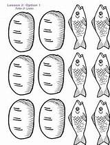 Loaves Crafts Fishes Feeds Cutouts L2 Bibel Loaf Jaeson Sonntagsschule Geschichten sketch template